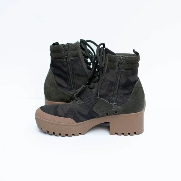 Steve Madden Nayra Camo Platform Boots Sz 6M Lace-Up Lug Sole Combat Style - Picture 7 of 13